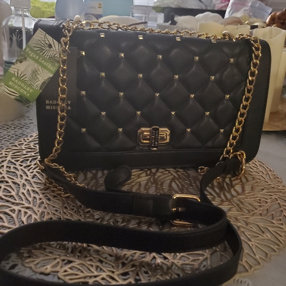 BADGLEY MISCHKA CROSSBODY WITH GOLD STUDS